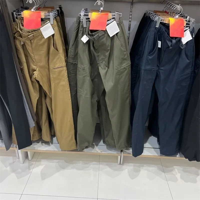 

Men's Women's Winter Warm Fce Lined Cuffed Casual Work Pants Side ket Faionable Straight Leg Urban Sle Pure Color