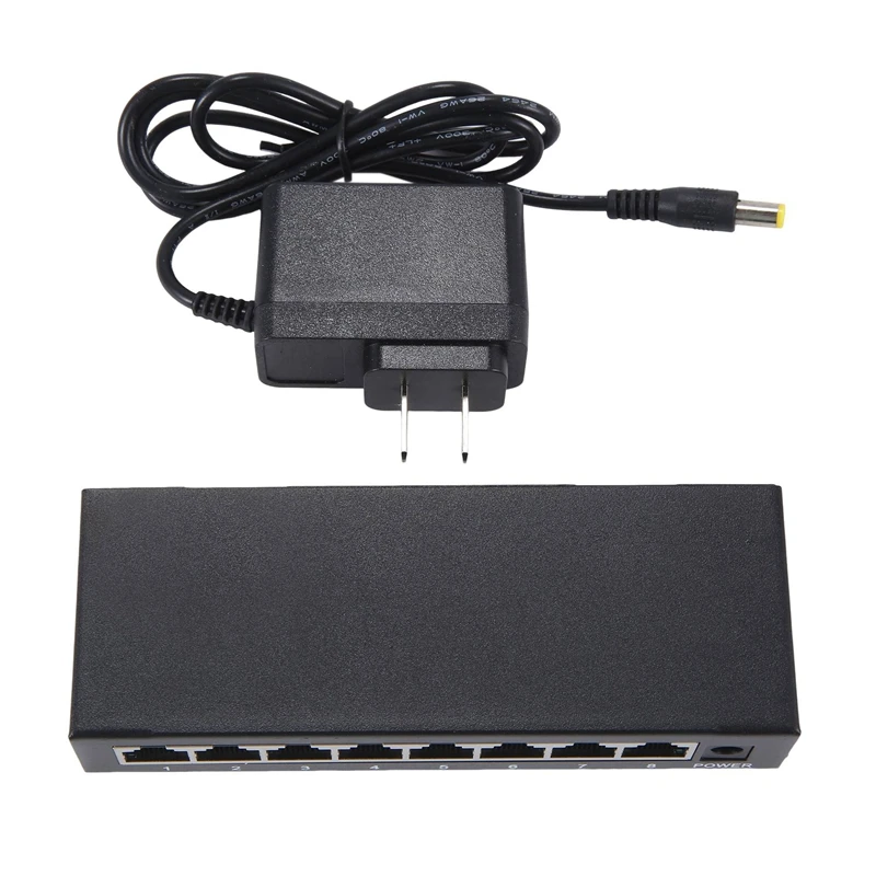 

8 Port Gigabit Ethernet Switch None POE Network Switch Plug & Play Desktop Mount Improve Network Performance US Plug