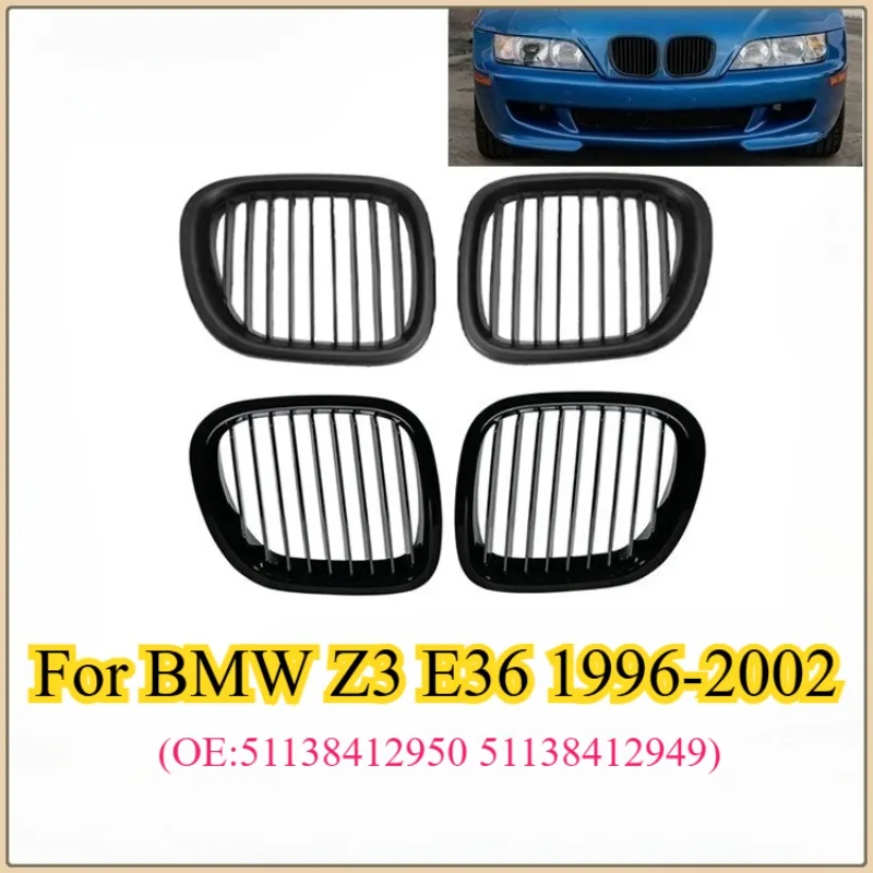 

Передняя решетка капота, ярко-черная, матовая, черная, для BMW Z3 E36 1996-2002 2001 2000 1999 1998 (51138412950,51138412949)