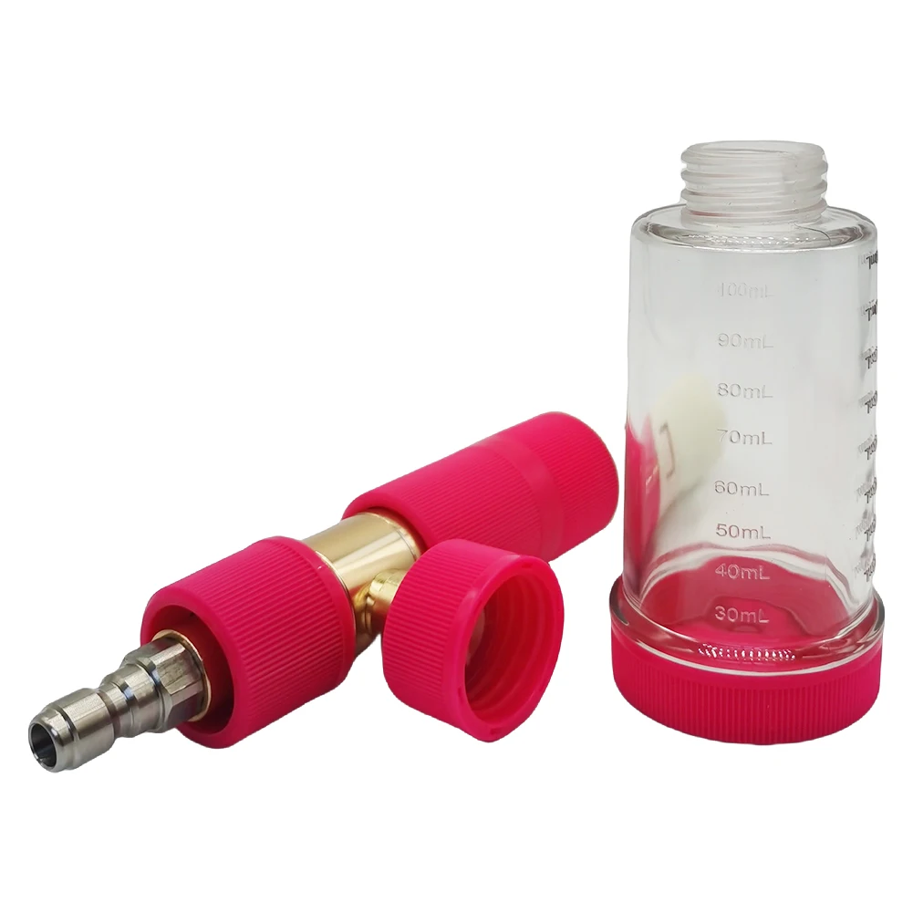 

Ручной распылитель пены 100 мл, 1/4 дюйма, быстрый разъем, пистолет для снежной пены, бутылка-распылитель для мытья автомобиля, горшок для мыльной пены высокого давления