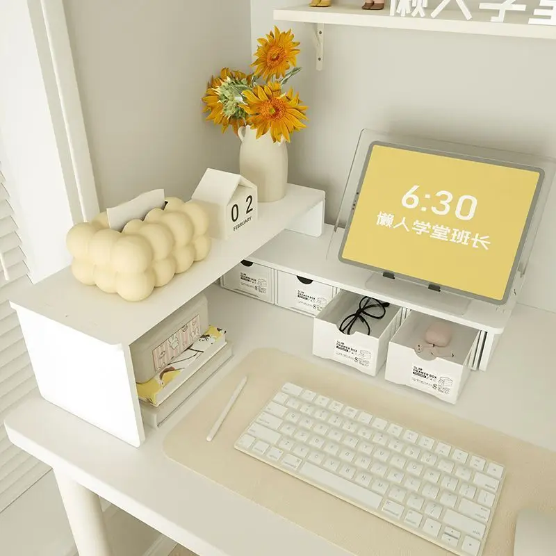 Simple Desktop Shelf Computer Monitor Heightening Rack Notebook for Students Dormitory Ins Storage and Finishing Rack