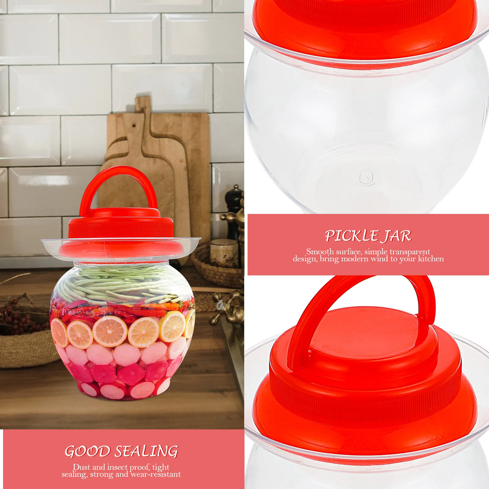 2Pcs Pickle Jar Household Plas - Food Storage Jars & Containers ulasan dan harga