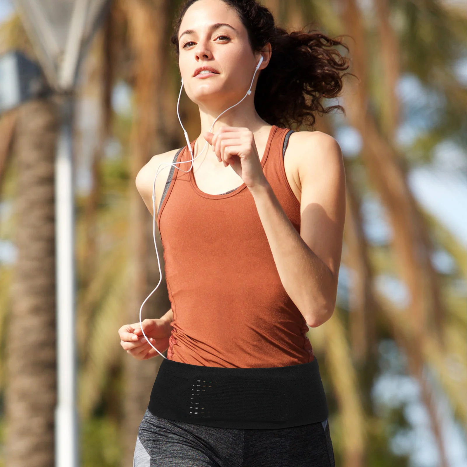 حزام الجري ذو سعة كبيرة، تصميم 360 درجة، جيوب واسعة، مفاتيح الهاتف، سماعات خفيفة الوزن، محمولة، مريحة، مرنة #1