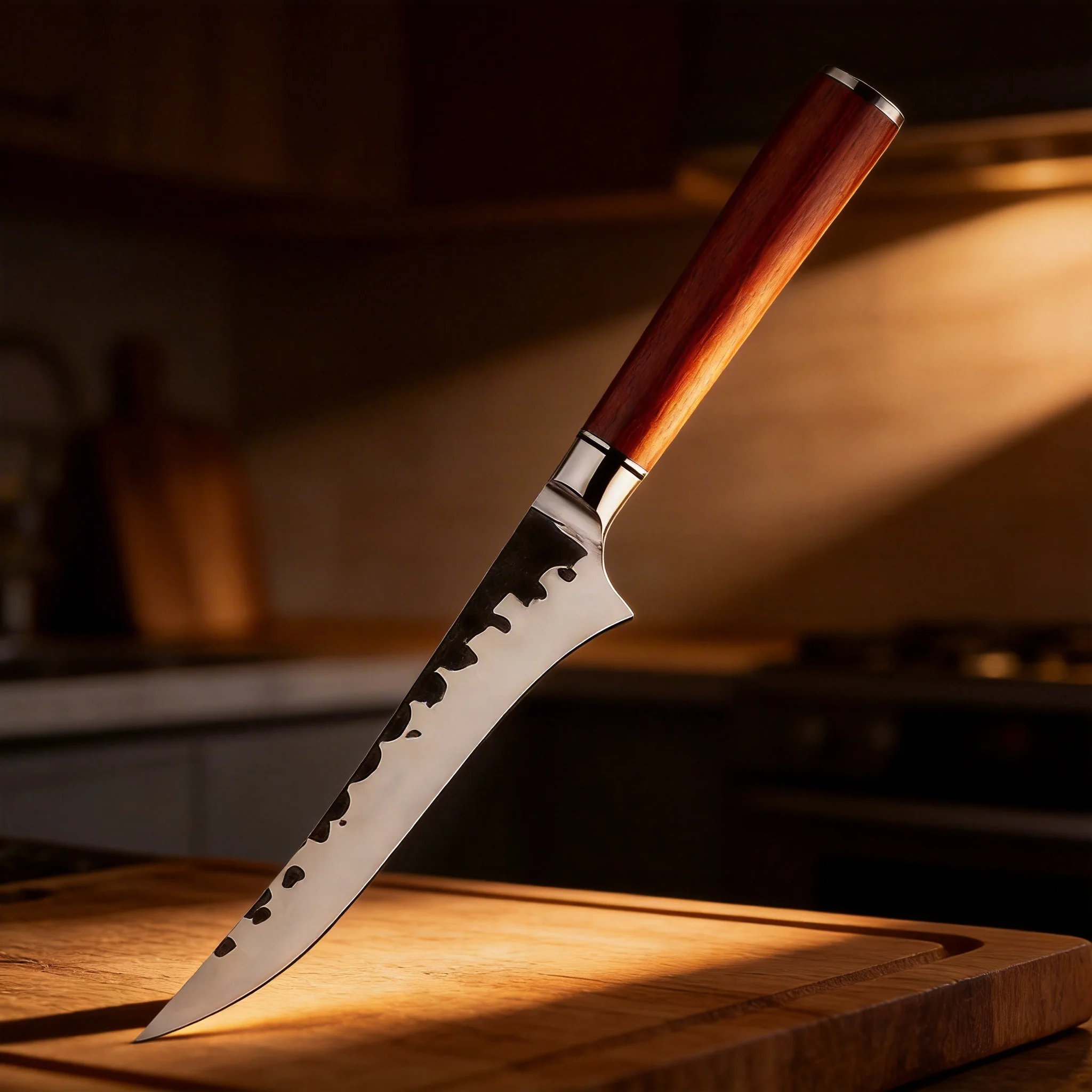 Hand Forged Stainless Steel Boning Knife Ancient Hammer Pattern Kitchen Chef Fishing Sharp Meat Cleaver
