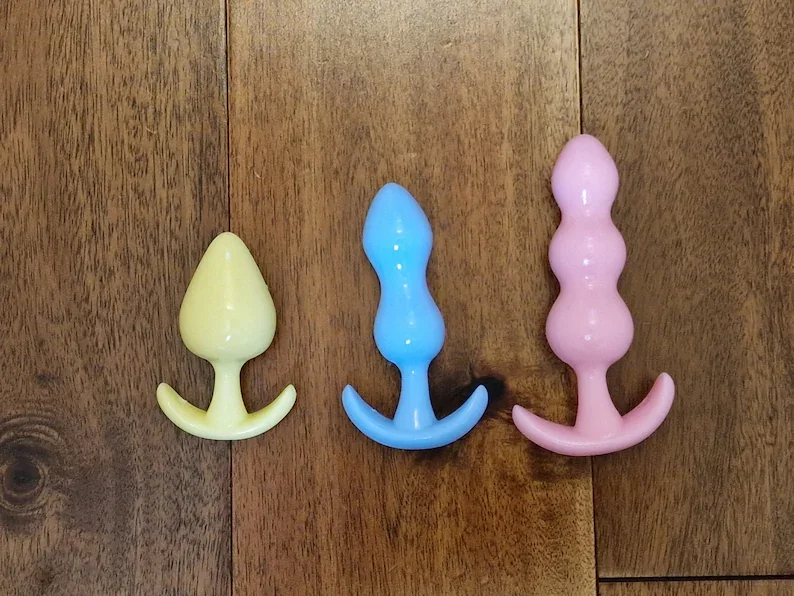 Silicone Butt Plugs,Anal Training, Beginners Plugs,Pastel Colours, Small,Medium & Large,BDSM Medical Play,Vegan Friendly Seller