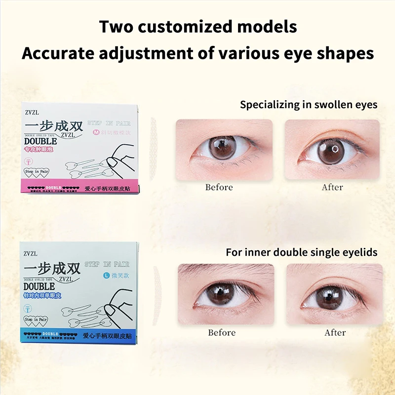 Autocollants Double paupière avec poignée, bandes de beauté naturelles invisibles et durables pour façonner les grands yeux, bandes de levage pour les yeux, 128 pièces/boîte