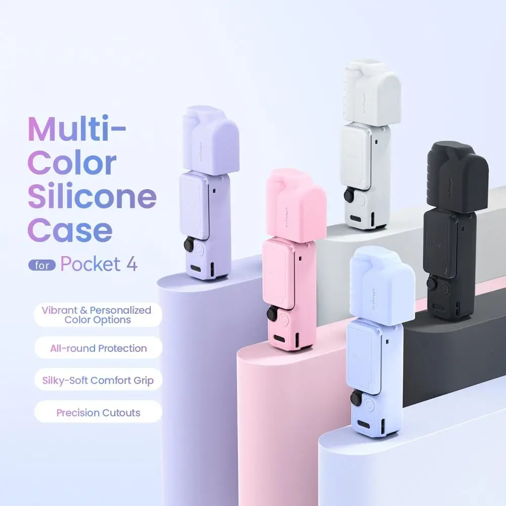 Silicone Protective Case Anti-Scratch Full Coverage Screen Lens Proetctor Shockproof Skin Cover for DJI Osmo Pocket 4