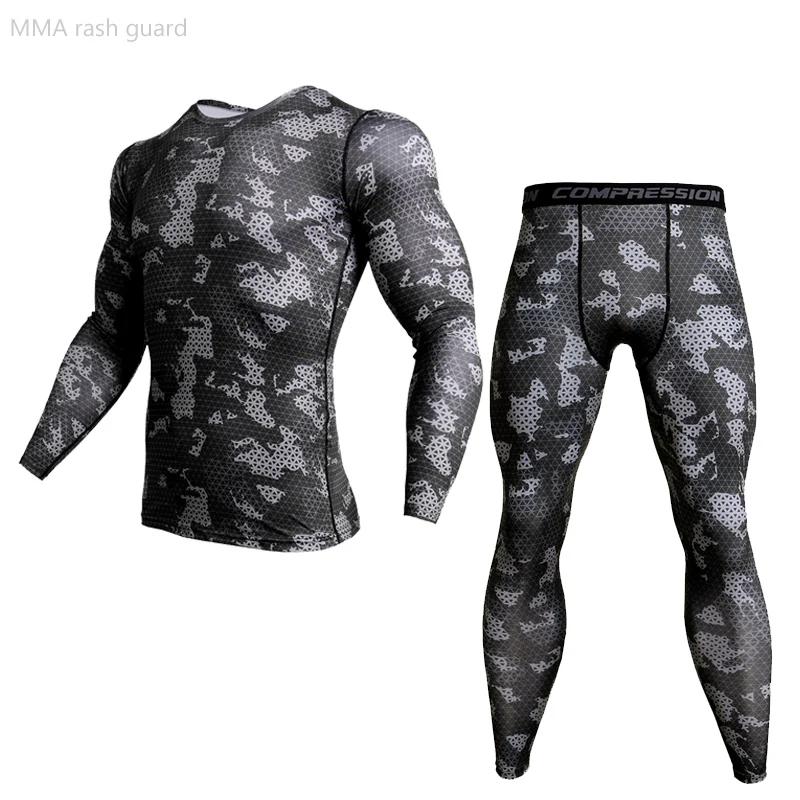 Men's Thermal Underwear Set Winter Fitness Clothing Quick Dry Sweat Track suit Men Sportswear Compression Tights Jogging suits