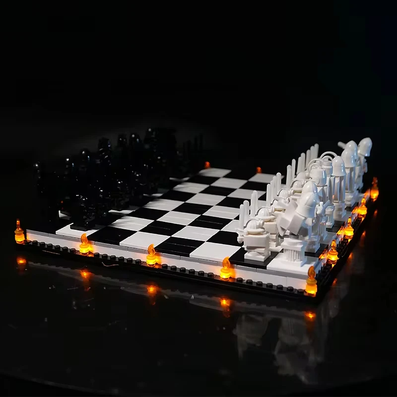 Zestaw oświetlenia LED RC DIY do zestawu klocków szachowych LEGO 76392 Wizard (tylko światło LED, bez modelu klocków)