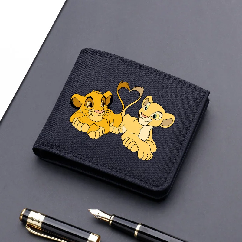 The Lion King Canvas Men Wallet Black/blue/gray Card Holder Wallet Male Money Bag bank Holder Short Purse Credit Card Case Bag