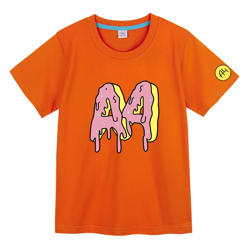 а4 мерч Boys Girl Short Sleeve T Shirts а4 мерч для детей 100% Cotton a4 Donuts Children\'s T-Shirt Tops Summer Kids Clothing