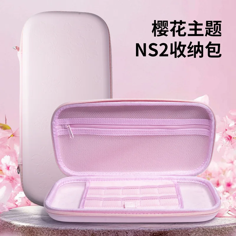 

Сумка для хранения на тему Cherry Blossom, совместимая с Switch 2 (2025) — водонепроницаемый противоударный дорожный футляр с твердым корпусом из ЭВА, розовая Сакура