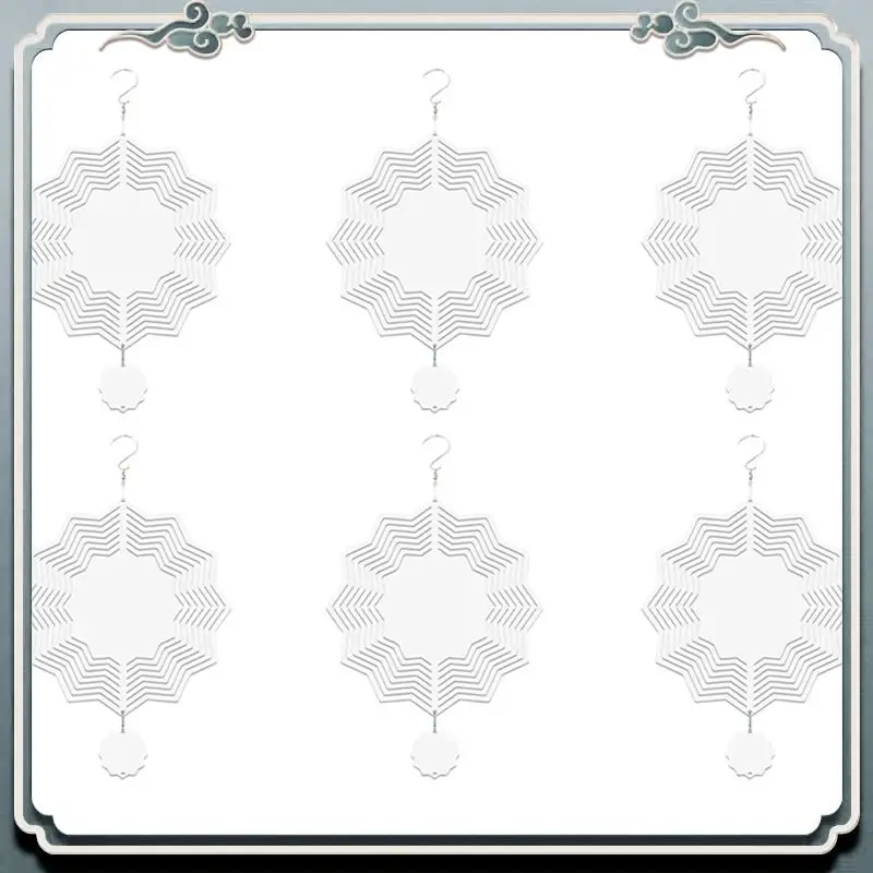 Spinner de viento en blanco para sublimación, Spinners de viento 3D para decoración de jardín al aire libre, encaje de estrella de F-8 pulgadas, 6 uds.