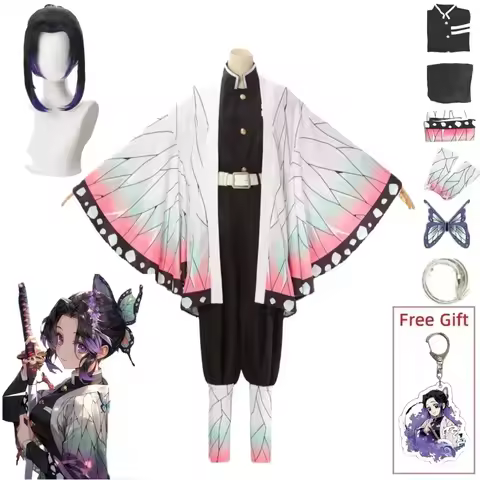 Kochou Shinobu Cosplay Kostuum Anime Shinobu Pruik Haori uniforme Vrouwen maternelle Halloween Kleding