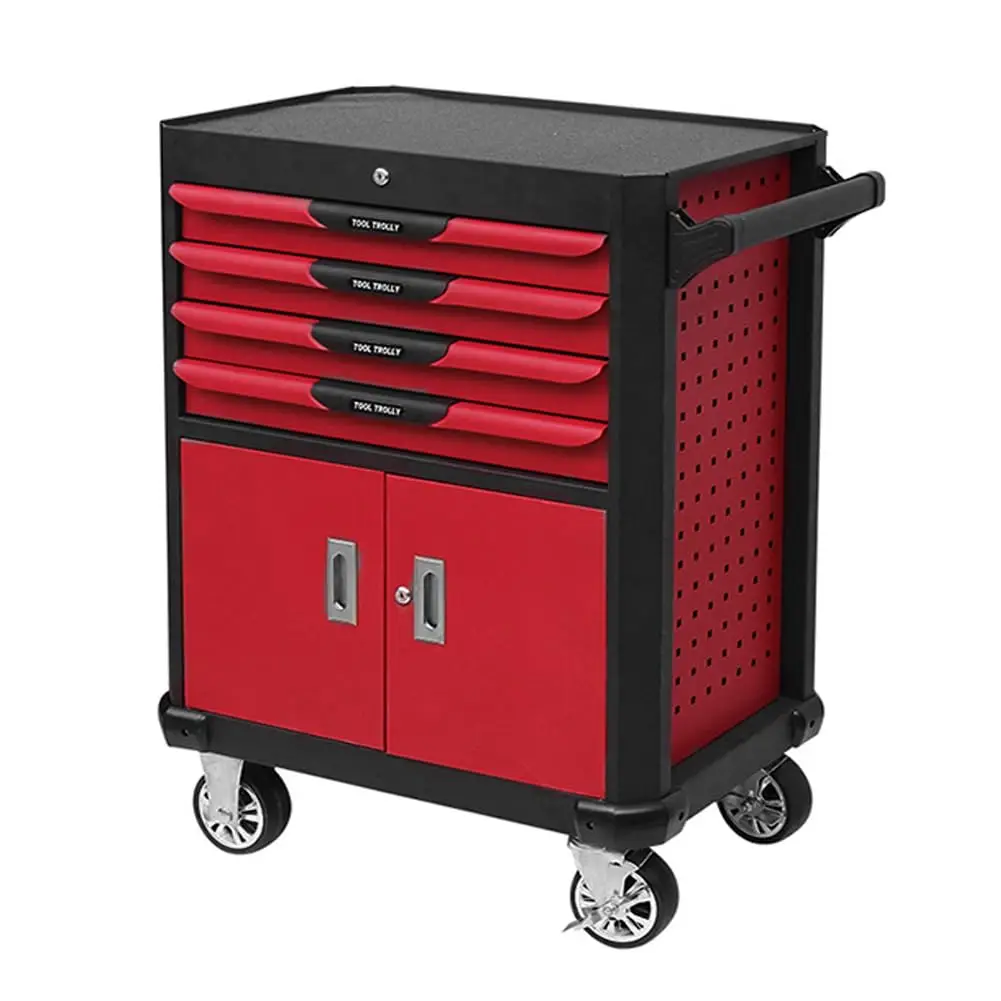 4-Drawers Rolling Tool Chest Tool Box with Wheels Tool Cart with Drawers and Liner Suitable for Garage Warehouse and Worksho