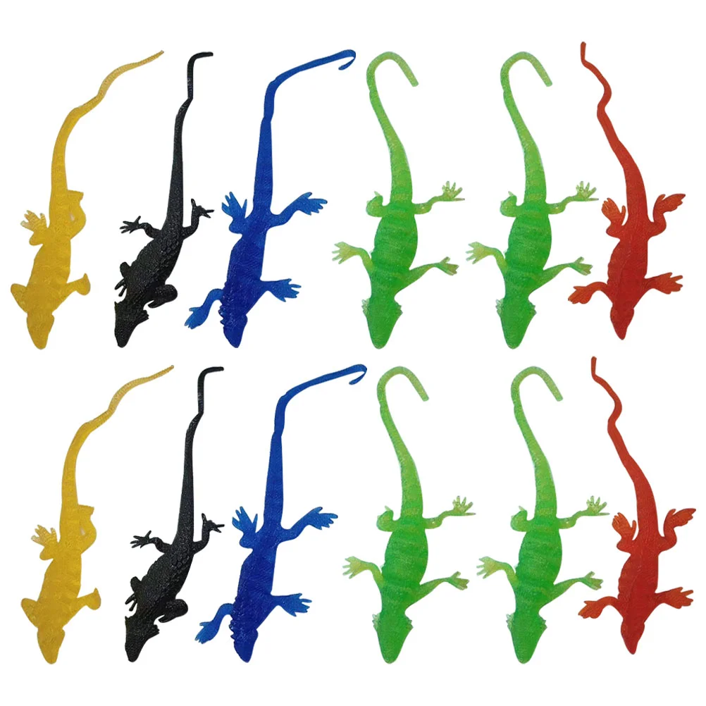 12 Pcs Sticky Lizard Toy Portable Stretchy Shaped Kids Toys Stress for Soft Rubber Child