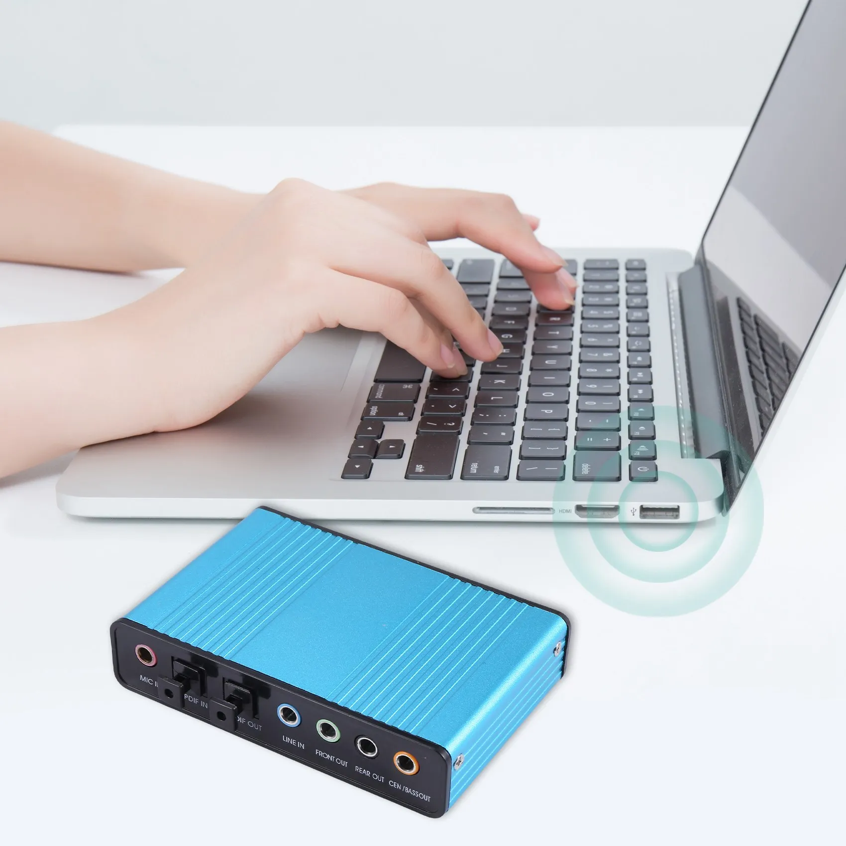 Sound Card,6 Channel External Sound Card USB 2.0 External 7.1 5.1 Surround Sound Optical S/PDIF Audio Sound Card Adapter