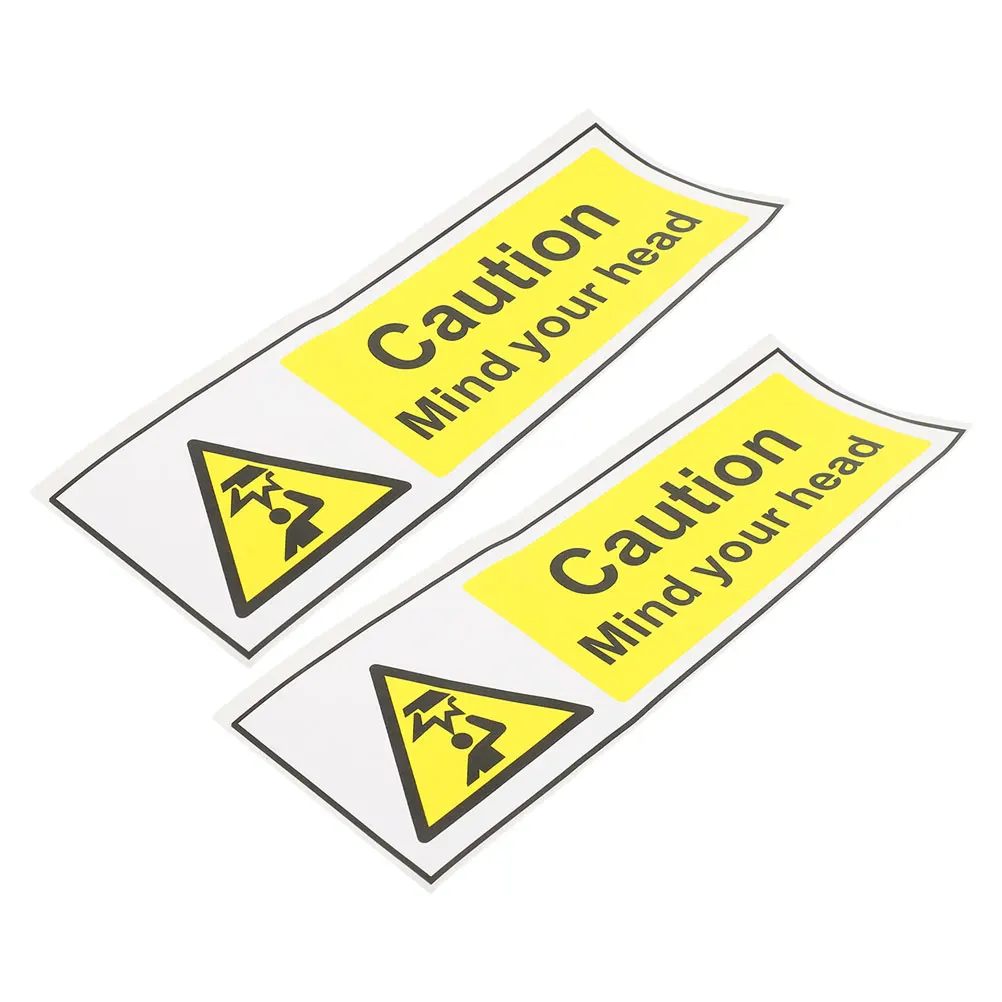 

2 Pcs 20x6.6cm Signage Stickers Low Ceiling Warning Labels Safety Signs Decals Easy Practical Daily Use Traffic