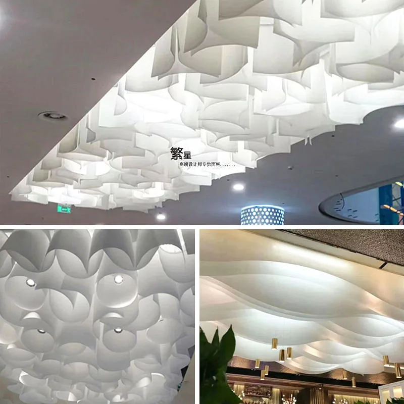 Tecido de teto de papel ondulado, Pano para salão de exposições, Material decorativo, Pano DIY pelo quintal