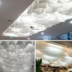 Paper Ceiling Fabric Per Meter Wave Shaped Ceiling Exhibition Hall Paper Decorative Fabrics Material Diy Cloth for By The Yard