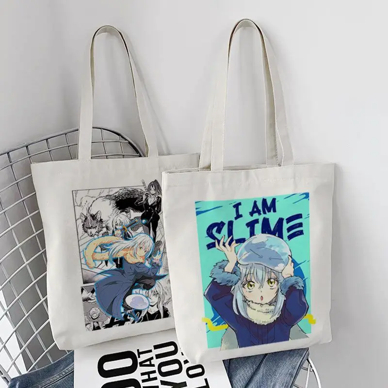 Got Reincarnated A Slime Milim Nava Rimuru Tempest Cartoon Pattern Canvas Bag Book Mobile Phone Storage Bag Fashion Decoration