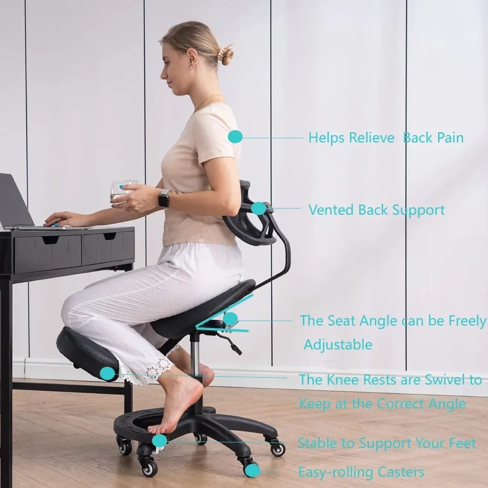 

Ergonomic Computer Chair Home Comfortable Sedentary Office Chair Backrest Sitting Posture Correction Kneeling Chair Adjustable