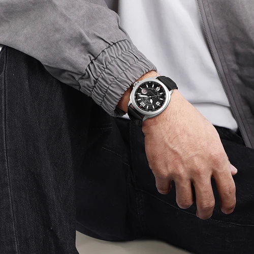 Imagen 2 del producto Marca NAVIFORCE, Reloj de cuarzo para Hombre, banda de PU de alta calidad, Reloj de pulsera con calendario para Hombre, indicador de fecha automático, relojes impermeables, Reloj para Hombre