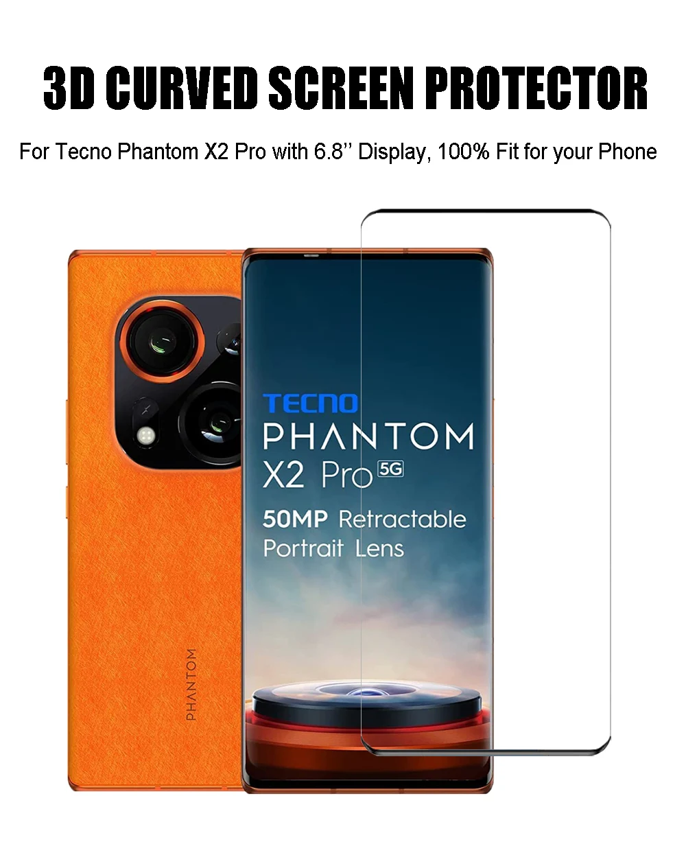 Full Cover Tempered Glass For Tecno Phantom X2 Pro 3D High Solution Screen Protectors Protective Film Tecno Phantom X/Phantom X2