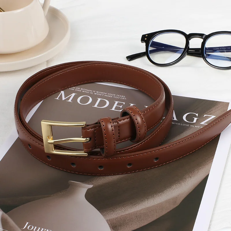 حزام نسائي رائع بإبزيم إبرة. جودة عالية، بسيطة، ناعمة ومريحة، تتطابق بسهولة مع أنماط مختلفة #5