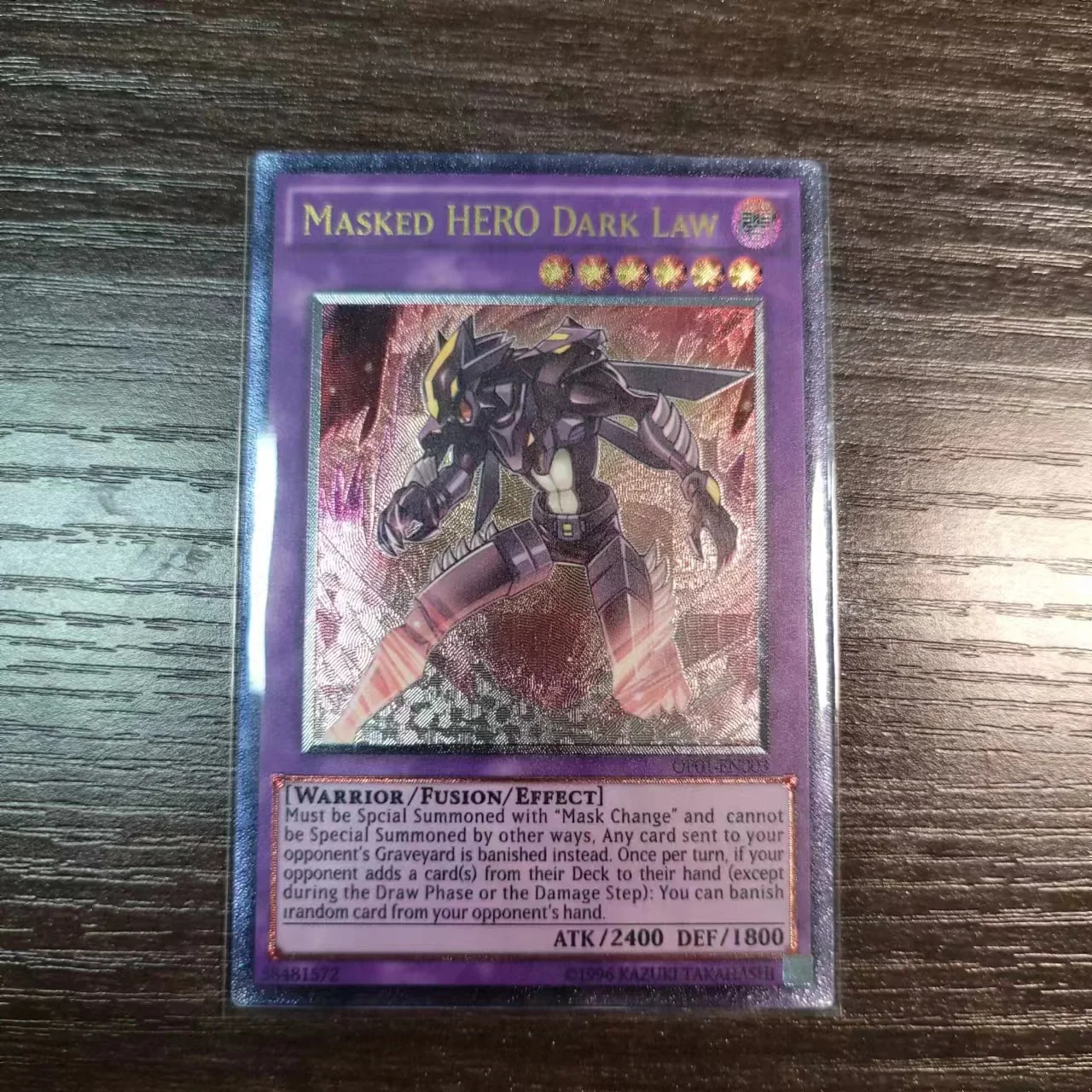 

Yu Gi Oh Ultimate Rare OP01-EN002/Masked HERO Dark Law Children's Gift Collection Card Toy (Not original)