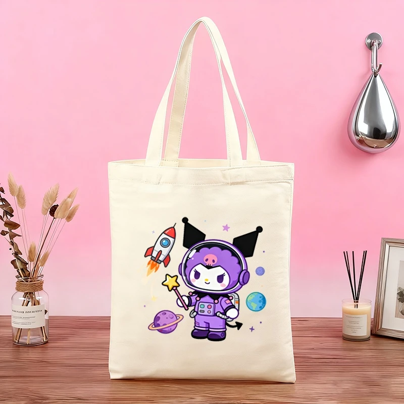 

Холщовая сумка-тоут Sanrio Hello Kitty для женщин, милая и стильная сумка через плечо большой вместимости, повседневная сумка для ежедневного использования, холщовая сумка в стиле Y2K.