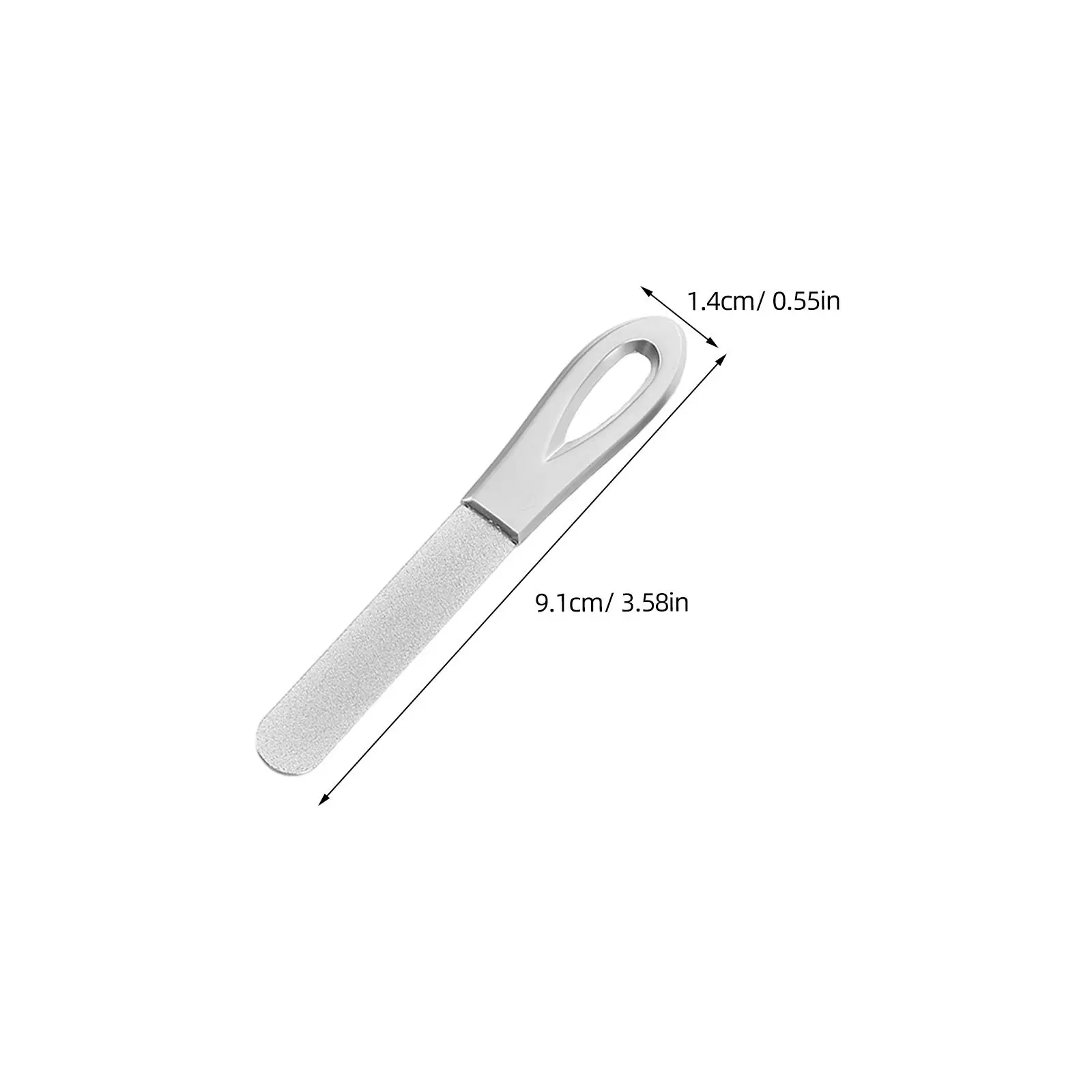 Double Sided Stainless Steel Nail File with Anti Slip Handle Portable Nail Shaper for Natural Nails Toenail Buffing
