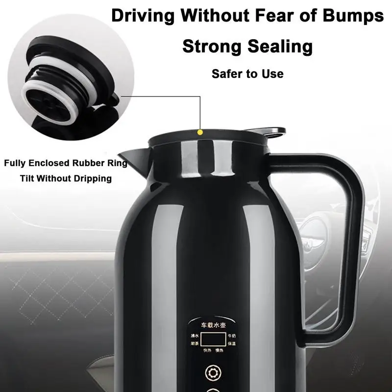 Car Heating Kettle 1150ml Stainless Steel Car Heating Cup Coffee Mug Travel Water Milk Bottle For Camping Teapot 12V/24V