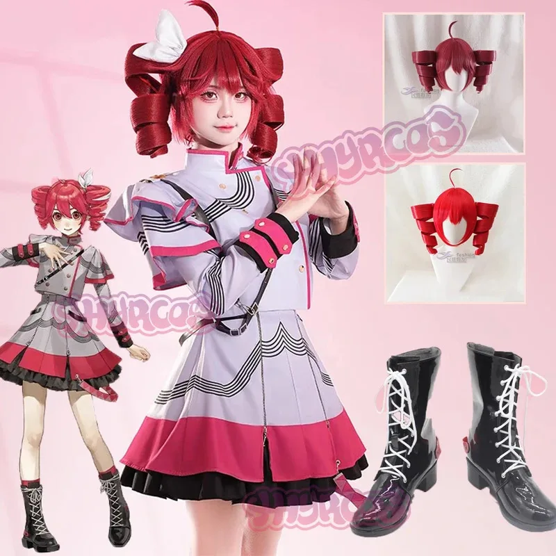 Kasane Teto 가상 가수 코스프레 신디사이저 V 의상 스위트 드레스 유니폼 할로윈 카니발 로리타 여성 풀 세트