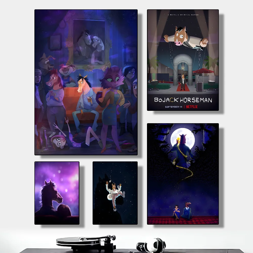 

Funny B-BoJack Horsemans Poster HD art sticky wall waterproof home living room bedroom bar aesthetic decoration