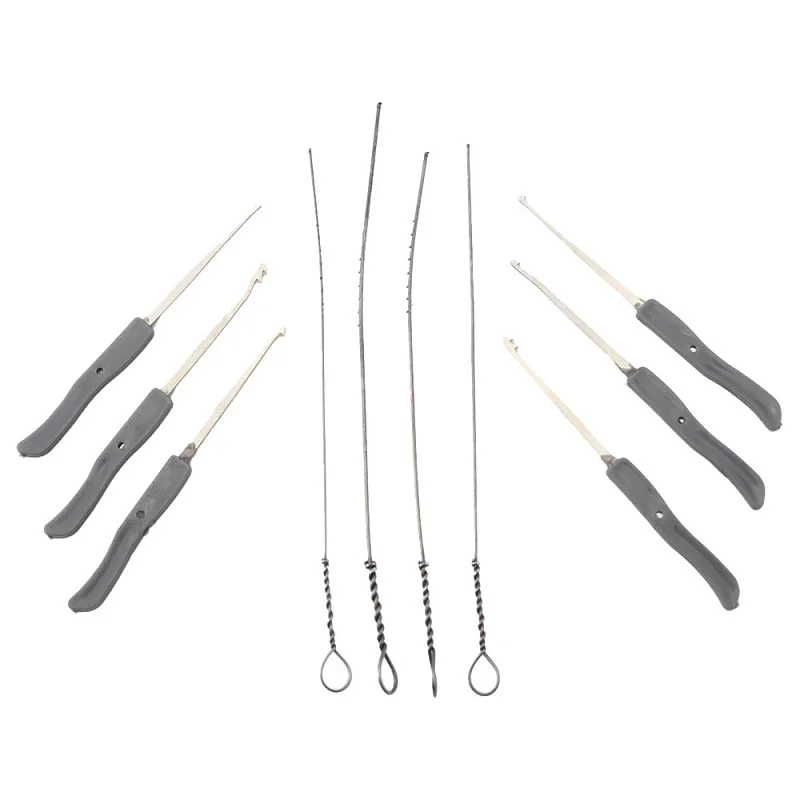 10Pcs Short Size Broken Key Extractor Set Professional  Tool Kit  Stainless Steel Key Removal Hook for Home Door and Padlock