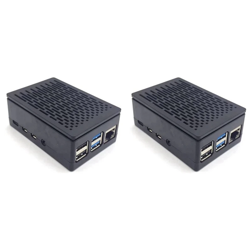 2X สำหรับ Raspberry Pi 4กล่องเคสอะลูมิเนียมพัดลมเย็นแบบติดตั้งได้ฮีทซิงค์สำหรับ4B ราสเบอร์รี่ Pi