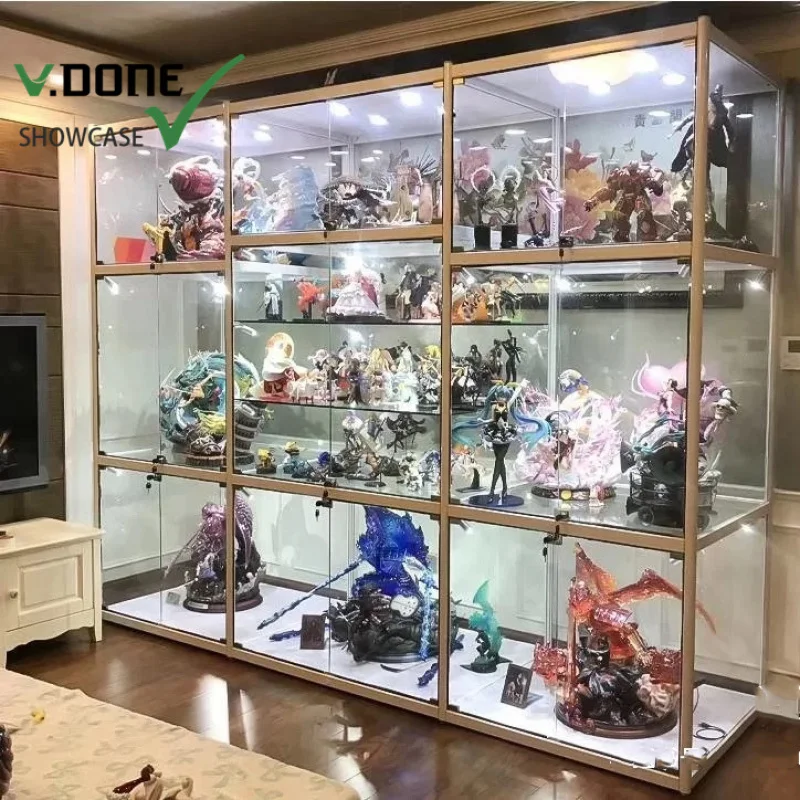 

Customize.Customized Led Light Glass Display Showcase with Aluminium Frame Mobile Shop Standard and Custom Sizes Available