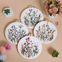 Flower Practice Embroidery Kit for Adults to Learn Different Flower Embroidery Skills for Beginner Adult DIY Gift