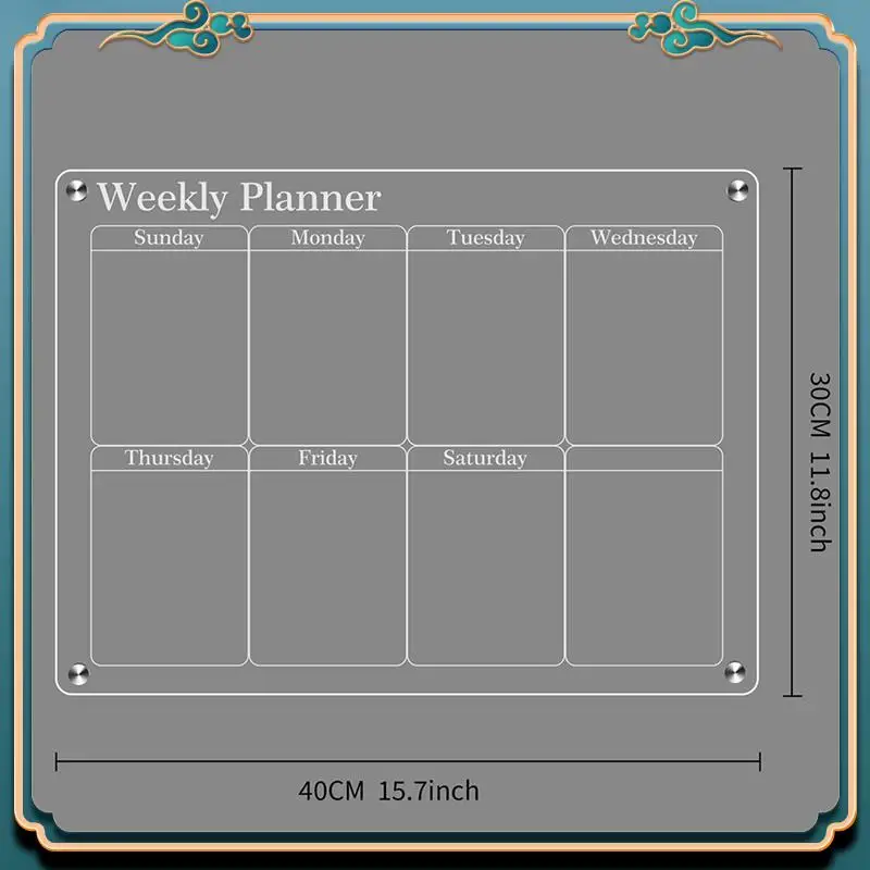(Новинка)-2 шт., прозрачный акриловый магнитный 16X12 дюймов для холодильника, прозрачная доска, холодильник для сухого стирания для многоразового планировщика с маркерами для сухого стирания