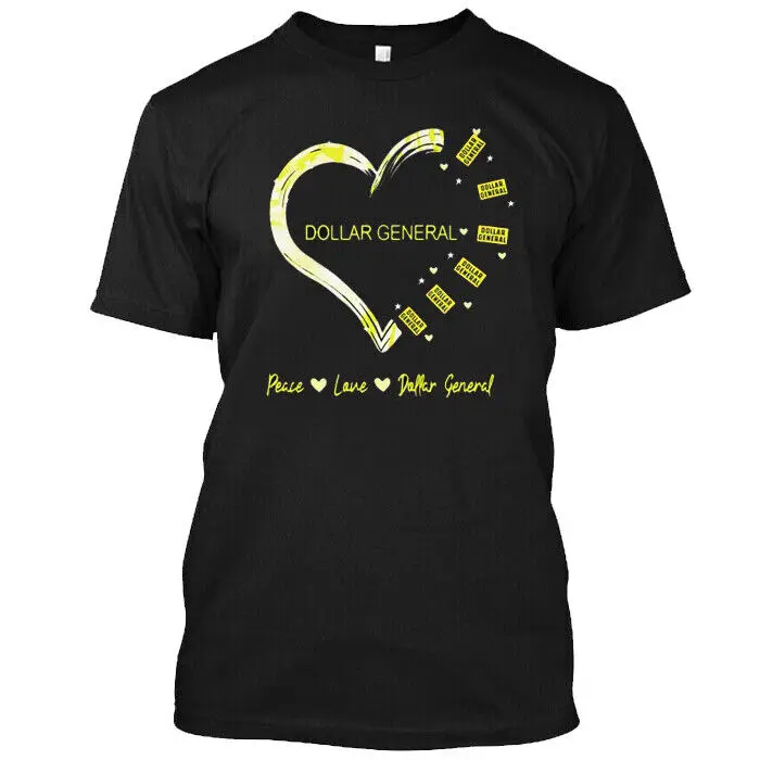 

New Design 2022 Peace love dollar general heart shirt High Quality 100%Cotton Short Sleeve