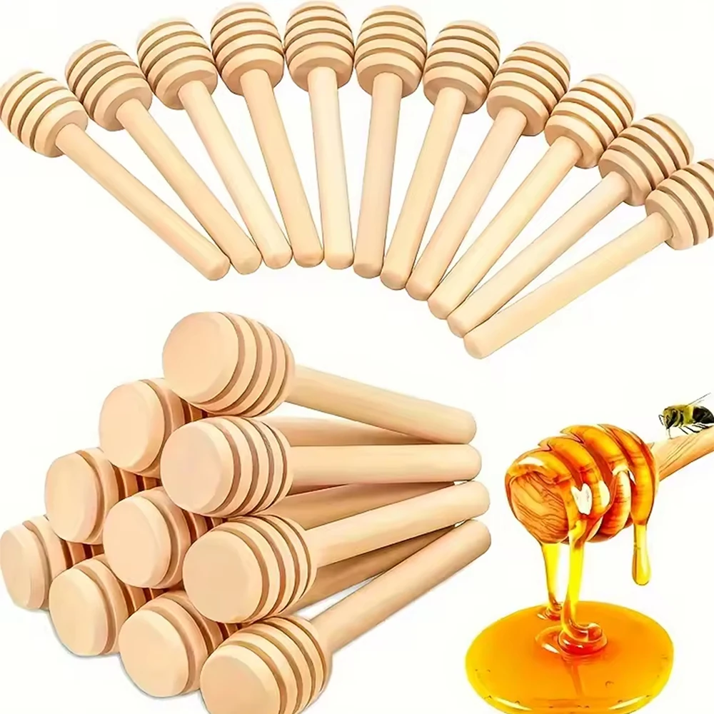 10/20/40 Uds. Dipper de madera para miel, agitadores de miel de 8cm, palitos para revolver y miel, dispensador de miel, regalo de Navidad