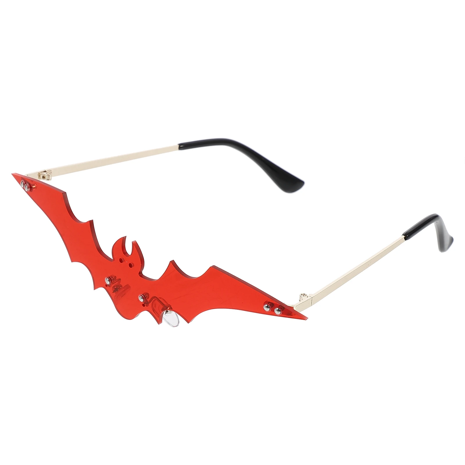 

Bat Shaped Metal Sunglasses UV400 Protection Fashion Rimless Women Decorative Festival Party Photo Accessories Gifts