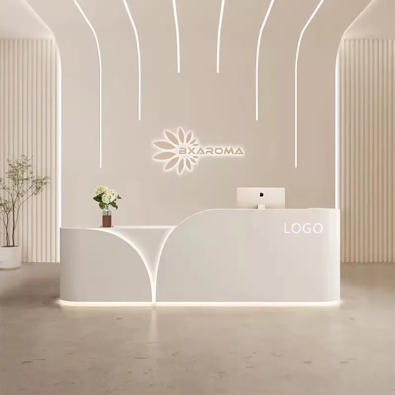 

Modern Fashion Reception Desks Simple Retro Reception Desks Creativity Clothing Store Office Furniture Meja Penerimaan YSJDT