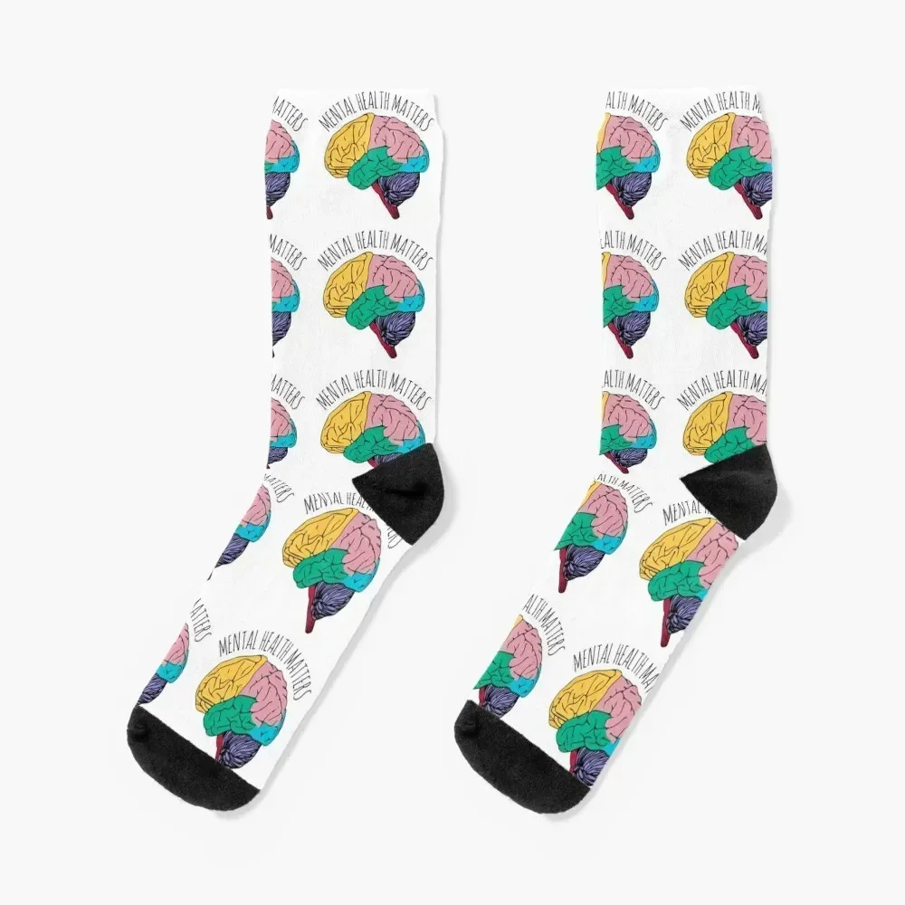 MENTAL HEALTH MATTERS Socks sports and leisure christmass gift Socks Man Women's