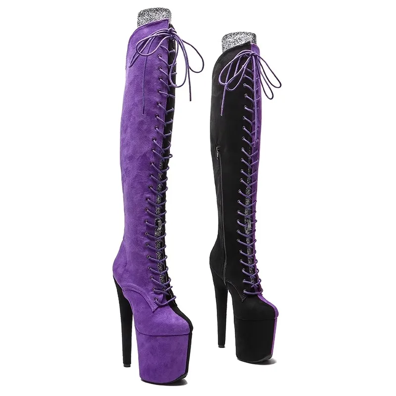 

Женские замшевые ботинки Auman Ale, экзотические ботинки на платформе и высоком каблуке 20 см/8 дюймов, модель 205