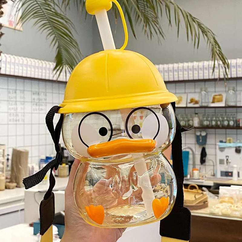 Large Capacity Duck Plastic Water Cup Creative Girl High Beauty Cup Portable and Cute Student