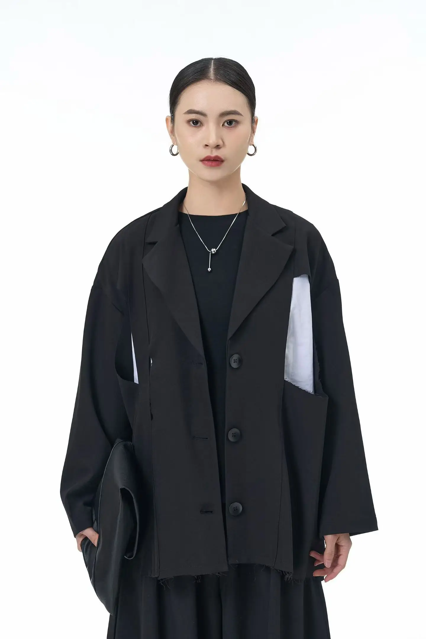

SuperAen Short Coats Women 2025 Spring and Autumn Korean Loose Oversize Casual Long-sleeved Turn-down Collar Jackets