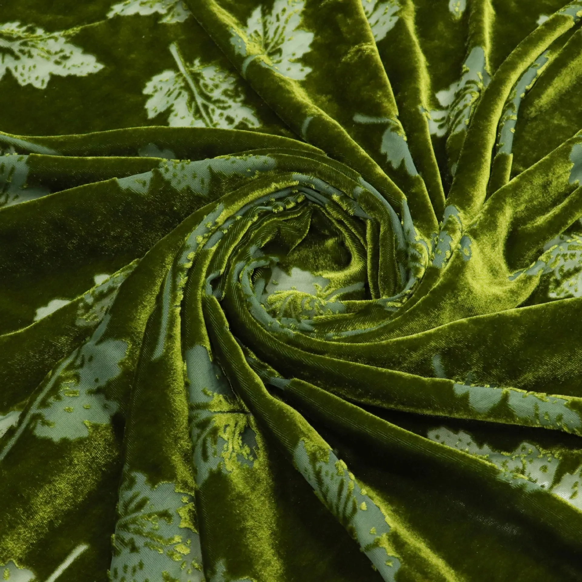 

Green Velvet Silk Fabrics Tulle Lace High Quality Rayon Silk Fabric , 5 yards African French Lace