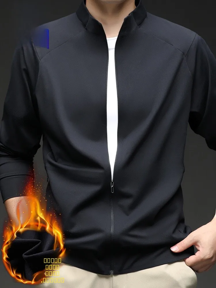 

Мужская утепленная куртка с воротником-стойкой на молнии для повседневной носки, термобелье, зимняя верхняя одежда